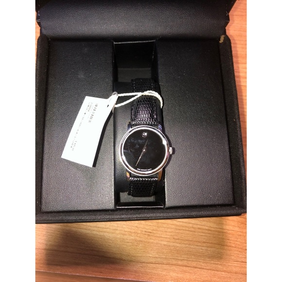 Black Leather Movado Watch main image 4